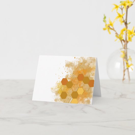 Honeycomb Alcohol Inkt Kaart (Gele Bloem)