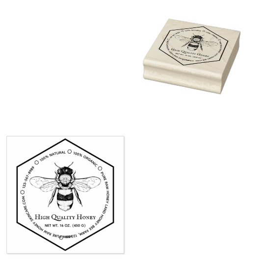 Honeycomb Apiary Skincare Tattoo Rubberstempel (Gestempeld)