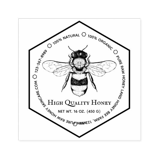 Honeycomb Apiary Skincare Tattoo Rubberstempel (Afrduk)