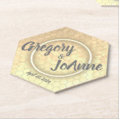 Honeycomb April Wedding Recyclable Paper Onderzett Kartonnen Onderzetters (Schuin)