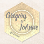 Honeycomb April Wedding Recyclable Paper Onderzett Kartonnen Onderzetters (Voorkant)