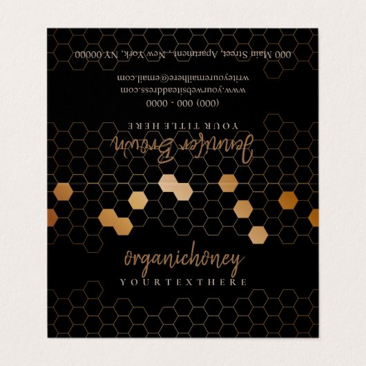 Honeycomb Bee Apiary Visitekaartje (Buitenkant ongevouwen)