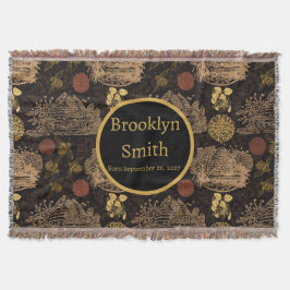 Honeycomb Bee Black Nursery Deken