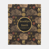 Honeycomb Bee Black Nursery Fleece Deken (Voorkant)