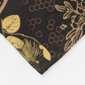 Honeycomb Bee Black Nursery Fleece Deken (Hoek)