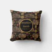  Honeycomb Bee Black Nursery Kussen (Voorkant)