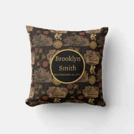 Honeycomb Bee Black Nursery Kussen