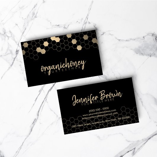 Honeycomb bee boerderij Apiary Gold Visitekaartje