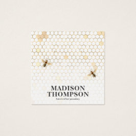 Honeycomb Bee Earring Display Vierkante Visitekaartjes