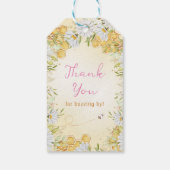 Honeycomb Bee First Beeday Girl 1e verjaardag Cadeaulabel (Achterkant)