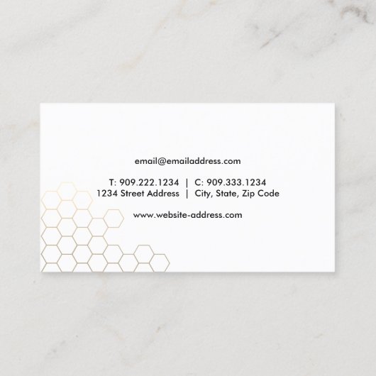 Honeycomb Bee Keeper Visitekaartje (Achterkant)