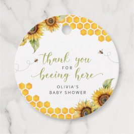 Honeycomb Bee Summer Baby shower Dank u Bedankjes Labels