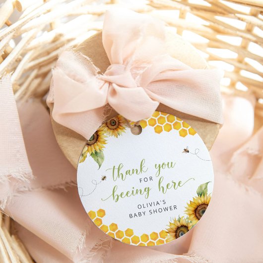 Honeycomb Bee Summer Baby shower Dank u Bedankjes Labels