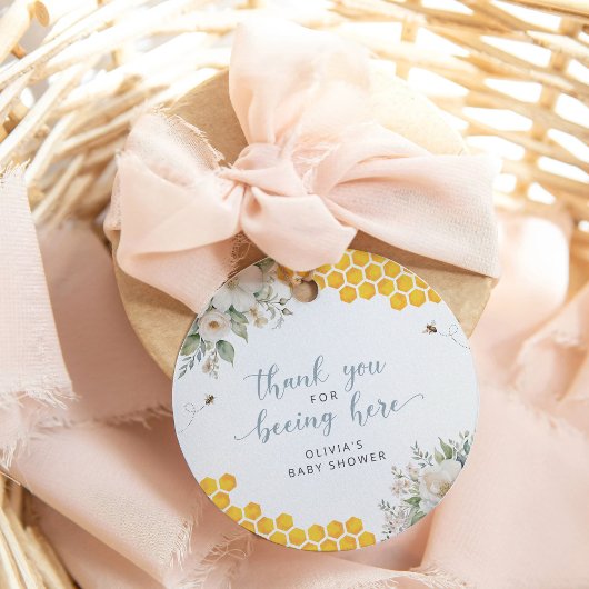 Honeycomb Bee Summer Baby shower Dank u Bedankjes Labels