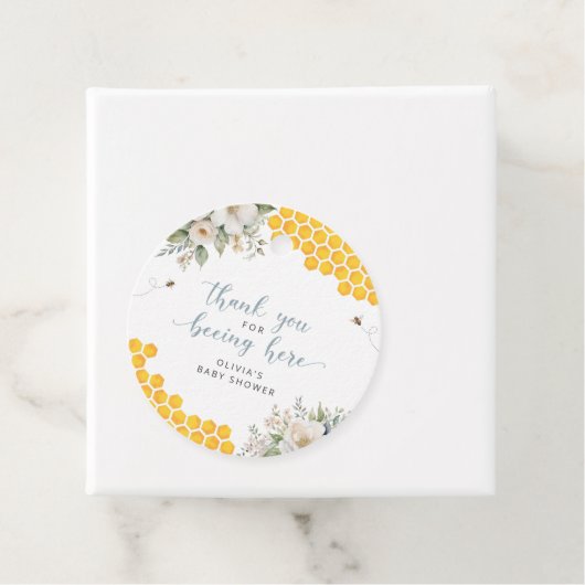 Honeycomb Bee Summer Baby shower Dank u Bedankjes Labels (In situ)
