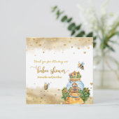 HoneyComb Bee Theme Baby shower Dank u Kaart (Staand voorkant)