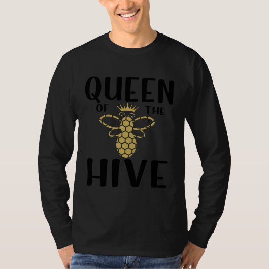 Honeycomb Beekeeper Bee Queen of the Hive T-shirt (Voorkant)