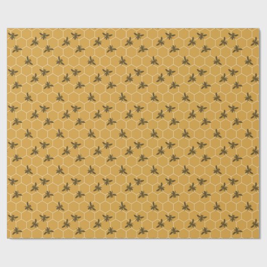 Honeycomb bijen Amber Cadeaupapier (Vlak)