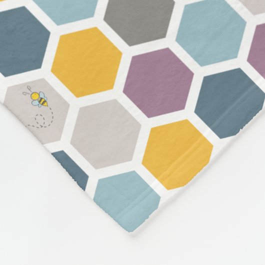 Honeycomb bijen fleece deken (Hoek)
