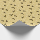 Honeycomb bijen satin Gold Cadeaupapier (Hoek)
