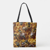 Honeycomb bijen tote bag (Achterkant)