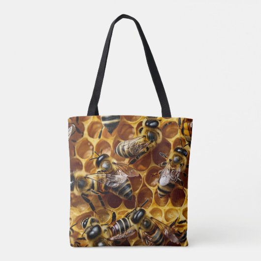 Honeycomb bijen tote bag (Achterkant)