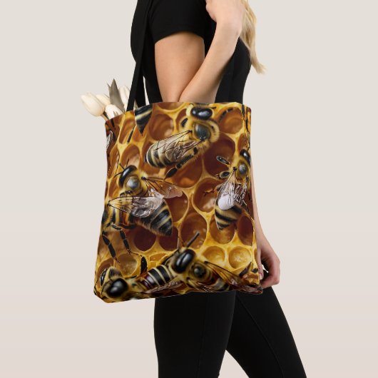 Honeycomb bijen tote bag (Dichtbij)