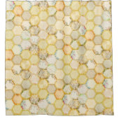 Honeycomb bijenkorf  bloemen bijen douchegordijn (Voorkant)