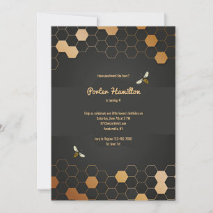 Honeycomb Birthday Party Invitations Kaart