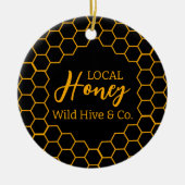 Honeycomb – Black or White Background Keramisch Ornament (Voorkant)
