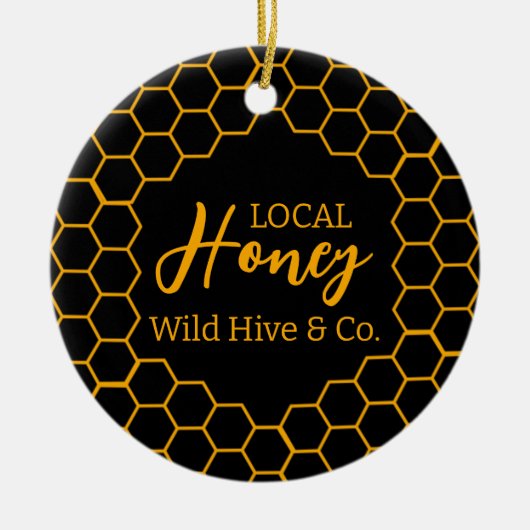 Honeycomb – Black or White Background Keramisch Ornament (Voorkant)