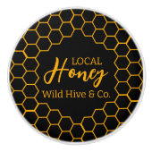 Honeycomb – Black or White Background Keramische Knop (Voorkant)