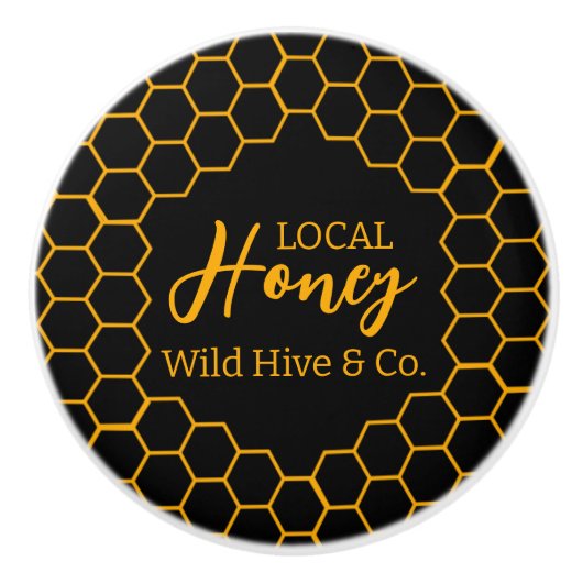 Honeycomb – Black or White Background Keramische Knop (Voorkant)