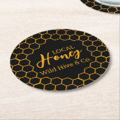 Honeycomb – Black or White Background Ronde Kartonnen Onderzetter (Gebogen)