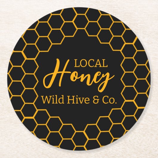 Honeycomb – Black or White Background Ronde Kartonnen Onderzetter (Voorkant)