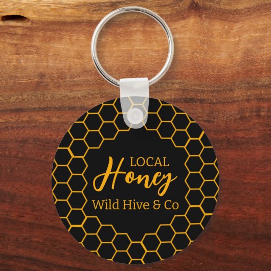 Honeycomb – Black or White Background Sleutelhanger (Achterkant)