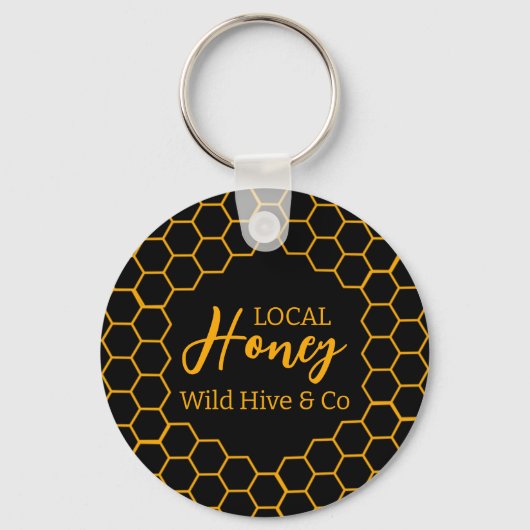 Honeycomb – Black or White Background Sleutelhanger (Achterkant)