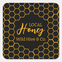 Honeycomb – Black or White Background Vierkante Sticker