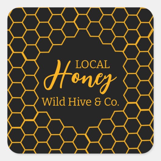 Honeycomb – Black or White Background Vierkante Sticker (Voorkant)