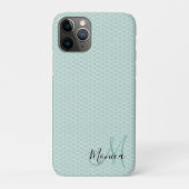 Honeycomb Blauwgroen Monogram Case-Mate iPhone Case (Achterkant)