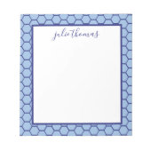 Honeycomb Blue en Navy Notepad Notitieblok (Voorkant)