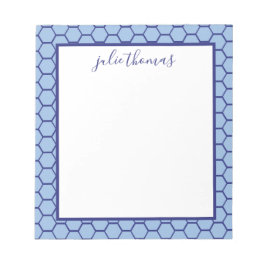 Honeycomb Blue en Navy Notepad Notitieblok