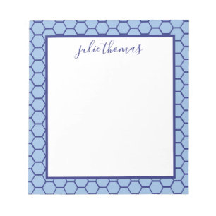 Honeycomb Blue en Navy Notepad Notitieblok