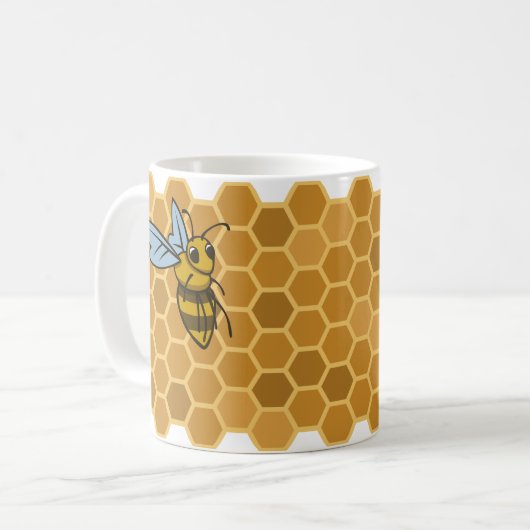 Honeycomb Bumble bijen Koffiemok (Voorkant links)