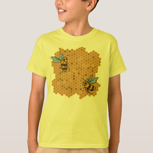 Honeycomb Bumble bijen T-shirt (Voorkant)