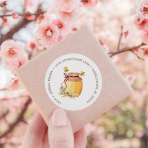 Honeycomb Bumblebee Baby shower Return Address Ronde Sticker