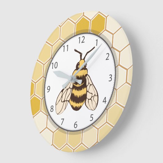 Honeycomb Bumblebee Gray Numbers Grote Klok (Hoek)