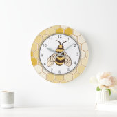 Honeycomb Bumblebee Gray Numbers Grote Klok (Huis)