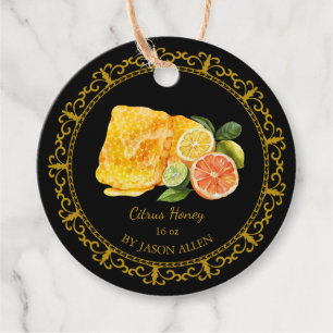  Honeycomb Citrus Geïnfundeerde Honey Hang Label