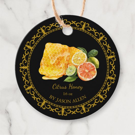 Honeycomb Citrus Geïnfundeerde Honey Hang Label (Voorkant)